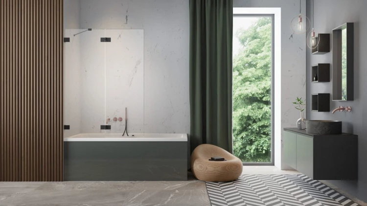 Parawan nawannowy Radaway Essenza Pro Black PND II lewy