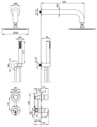 Zestaw prysznicowy podtynkowy brąz szczotkowany Silia Deante