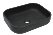 Umywalka kamienna nablatowa Galeras AD naturalnie czarny granit