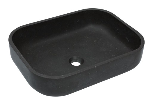 Umywalka kamienna nablatowa Galeras AD naturalnie czarny granit