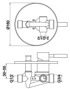 Bateria wannowa podtynkowa Roxin Black KOHLMAN QW210RB czarna