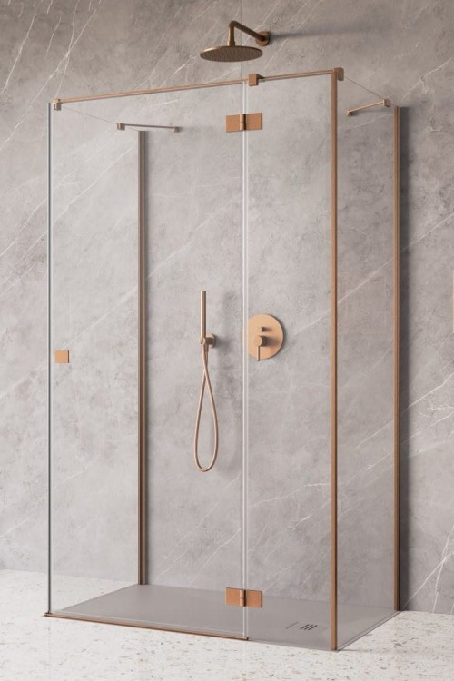 Kabina przyścienna Radaway Essenza Brushed Copper KDJ+S prawa