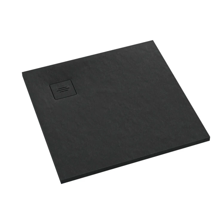 Brodzik kwadratowy PROTOS Black Stone 100x100 Schedpol Schedline, czarny