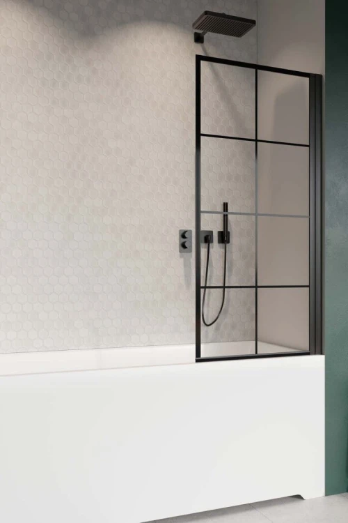 Parawan nawannowy Radaway Nes 8 Black PNJ I Factory prawy