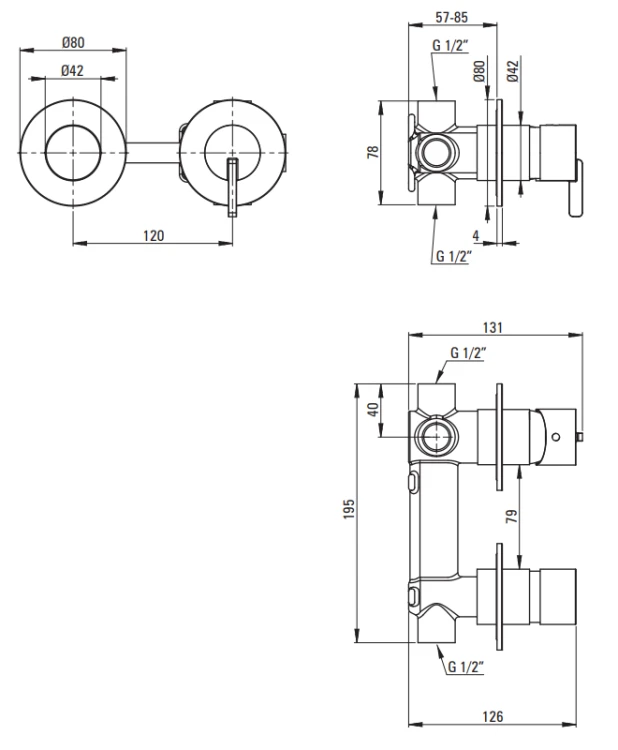 Bateria prysznicowa z przełącznikiem brąz szczotkowany Silia Deante