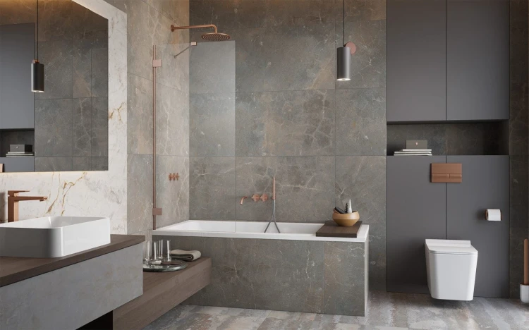 Parawan nawannowy Radaway Essenza Pro Brushed Copper PNJ II