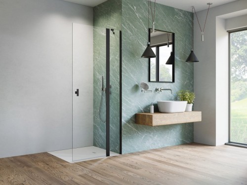 Kabina prysznicowa Radaway Nes Black Walk-in KDD II 100x200 prawa