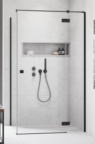Kabina Radaway Essenza Black KDJ 80x75x200 prawa, szkło przejrzyste