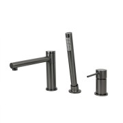 Bateria wannowa 3 otworowa corsan cmb7542gm lugo z wylewką i słuchawką prysznicową gunmetal