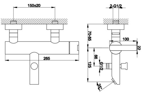 Bateria wannowa natynkowa KOHLMAN Gixs QW110G