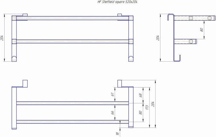 Półka grzejnikowa HF Sheffield 52x20,4 square biały mat Hygge Family