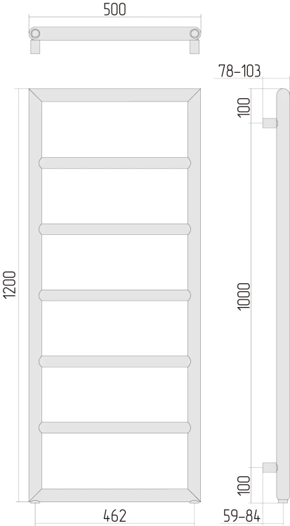 Grzejnik łazienkowy Sunerzha Bodes 120x50 złoty