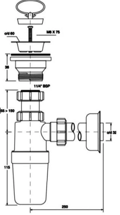 Syfon umywalkowy McAlpine HC1L-J