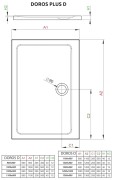 Brodzik prostokątny Radaway Doros Plus D 110x90