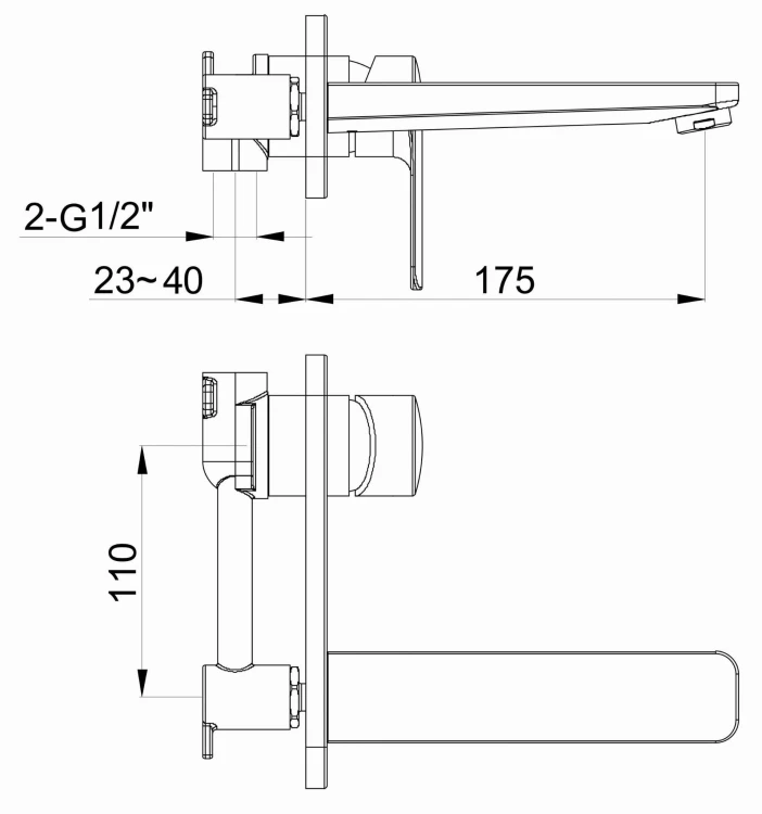 Bateria umywalkowa podtynkowa Texen KOHLMAN QW185T