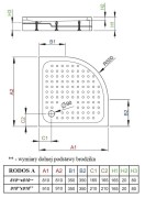 Brodzik półokrągły Radaway Rodos A Compact 90x90x16,5x2