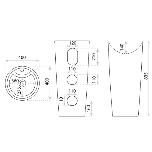 Umywalka stojąca Uvas Black Lavita
