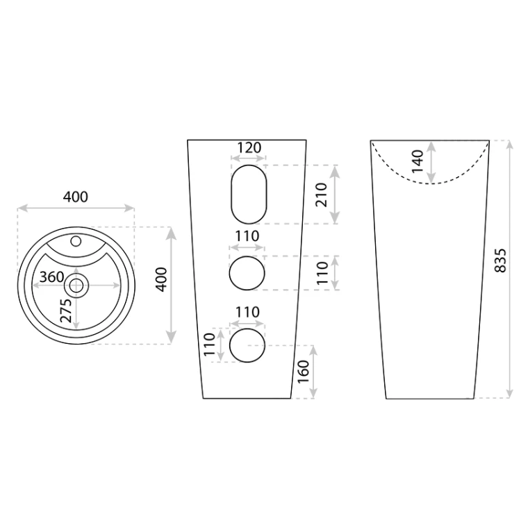 Umywalka stojąca Uvas Black Lavita