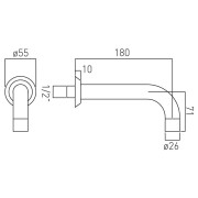 Wylewka VADO ORIGINS naścienna wannowa 18cm.