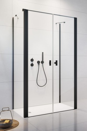Kabina prysznicowa Nes 8 Black DWD+2S Radaway szkło przejrzyste