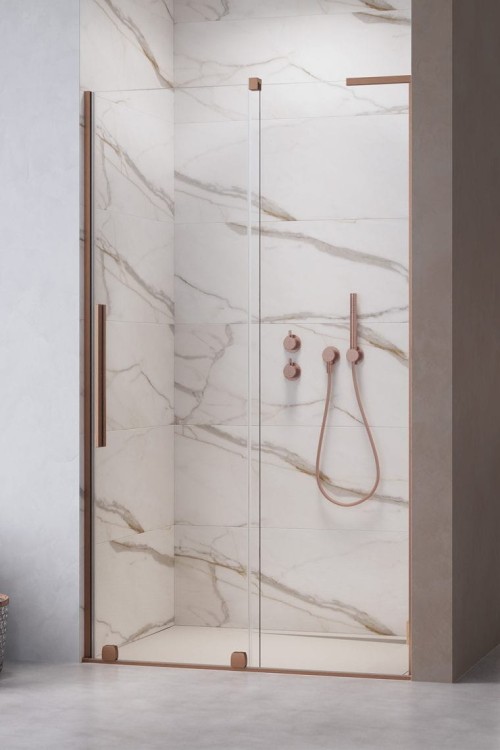 Drzwi prysznicowe Furo SL Brushed Copper DWJ Radaway prawe miedź