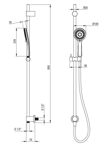 Zestaw prysznicowy podtynkowy czarny nero Arnika Deante