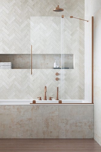 Parawan nawannowy Furo Brushed Copper PND II Radaway prawy miedź