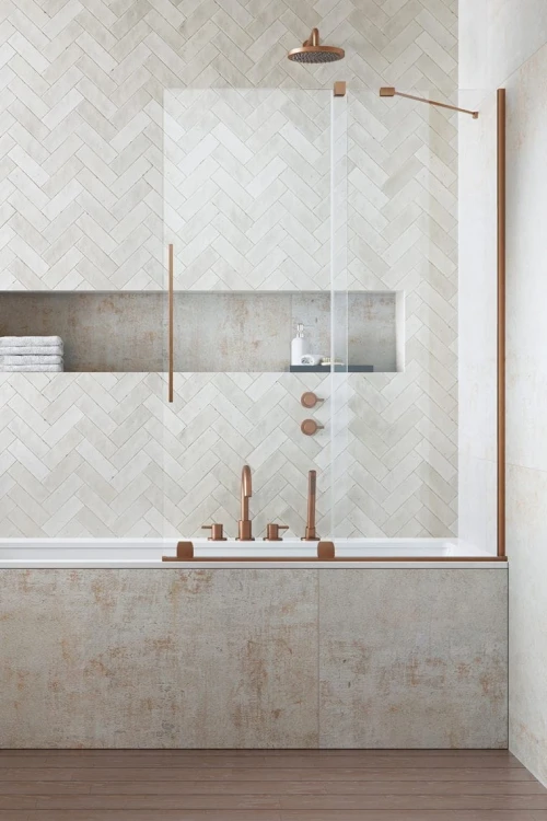 Parawan nawannowy Furo Brushed Copper PND II Radaway prawy miedź