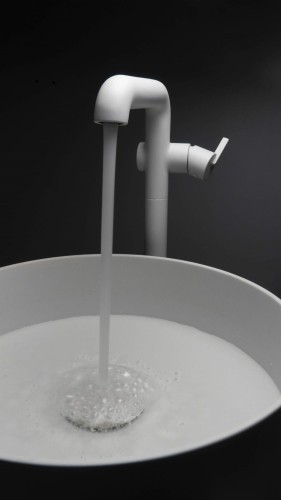 Bateria umywalkowa wolnostojąca Silia Deante bianco biała