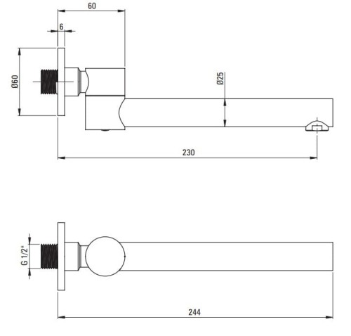 Wylewka wannowa okrągła Cascada Deante nero czarna