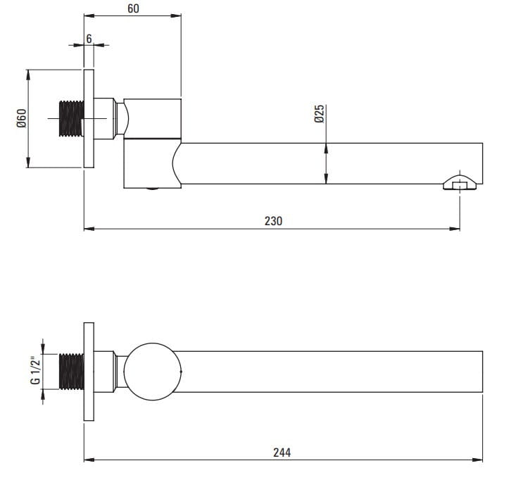 Wylewka wannowa okrągła Cascada Deante nero czarna