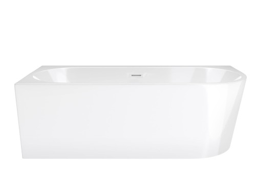 Wanna wolnostojąca narożna corsan intero 150 x 74 z szeroką krawędzią montaż lewostronny korek klik-klak biały