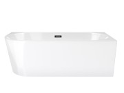 Wanna wolnostojąca narożna corsan intero 150 x 75 montaż prawostronny korek klik-klak grafit / gunmetal