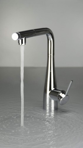 Bateria kuchenna z wyciąganą wylewką chrom Eridan Deante