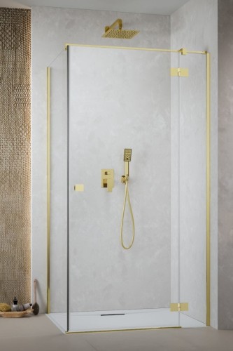 Kabina prysznicowa Radaway Essenza Gold KDJ prawa przejrzysta