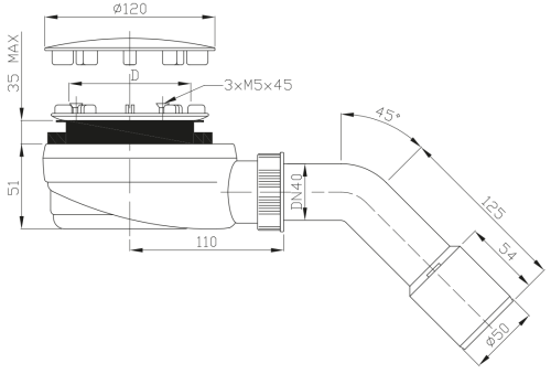 Syfon brodzikowy R510 90mm RADAWAY