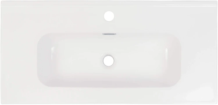 Umywalka ceramiczna wpuszczana z miejscem na baterię - 80 cm