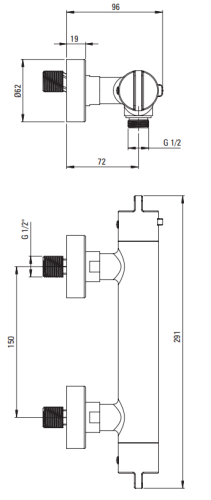 Bateria prysznicowa termostatyczna szczotkowany brąz Therm Deante