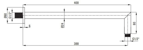 Ramię ścienne okrągłe 40 cm Cascada Deante złoto szczotkowane
