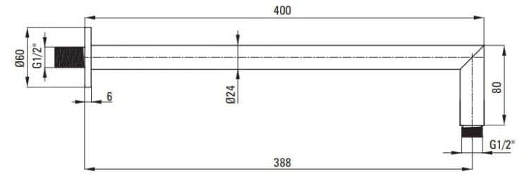 Ramię ścienne okrągłe 40 cm Cascada Deante złoto szczotkowane
