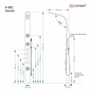 Corsan snake s002 termostat stal deszczownica led