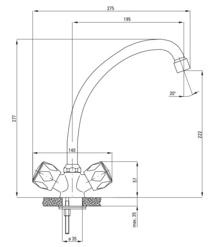 Bateria kuchenna stojąca chrom Teno Deante