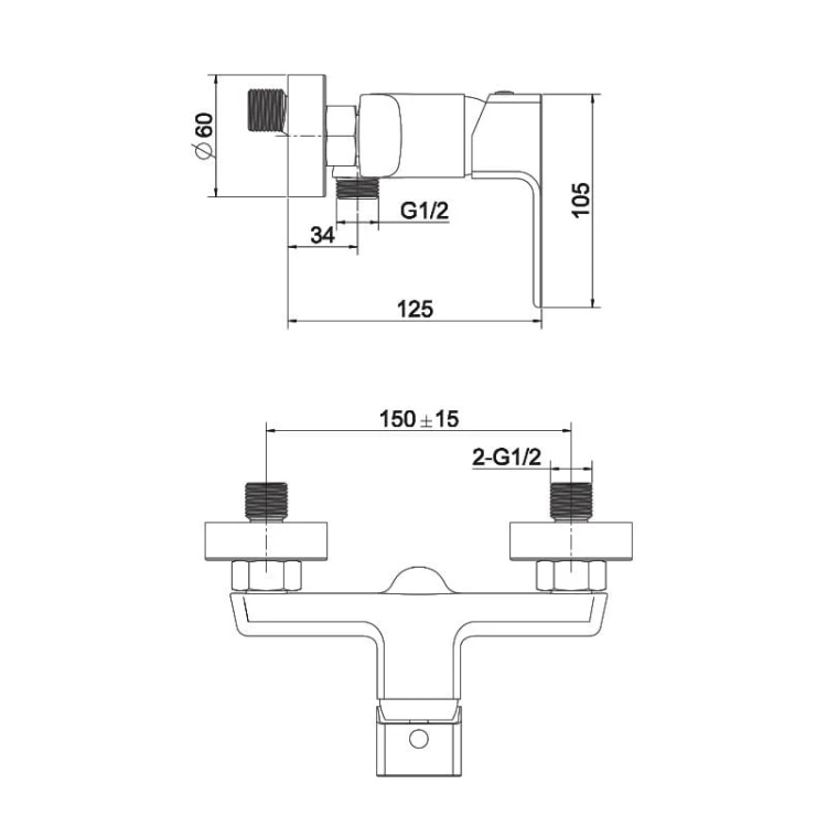 Bateria prysznicowa Aquila Matt Black Lavita
