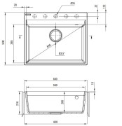 Zlewozmywak granitowy 1-komorowy beżowy Corio Deante