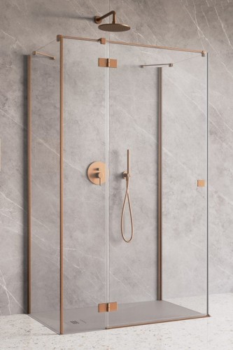Kabina przyścienna Radaway Essenza Brushed Copper KDJ+S lewa