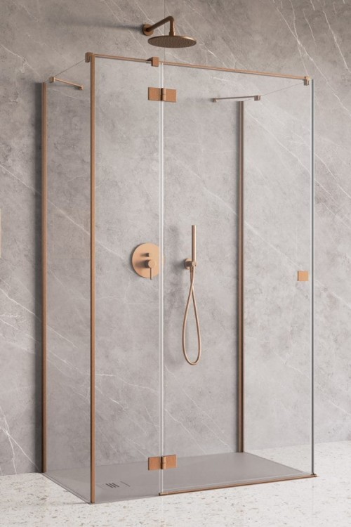 Kabina przyścienna Radaway Essenza Brushed Copper KDJ+S lewa