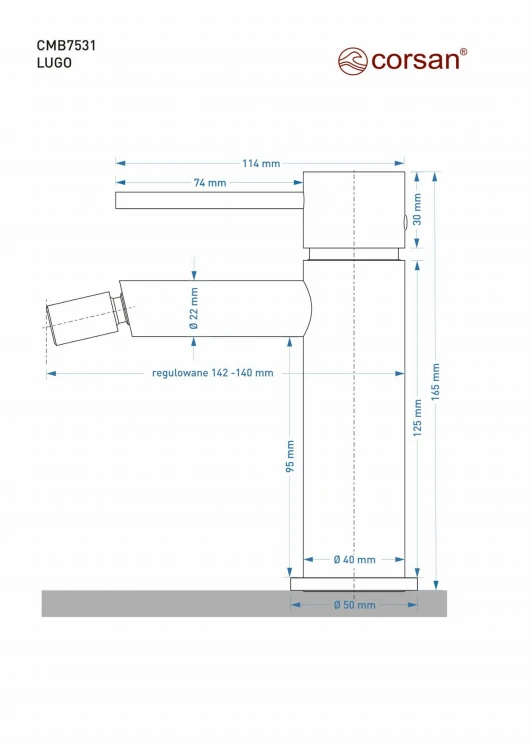 Bateria bidetowa corsan cmb7531bl lugo czarna