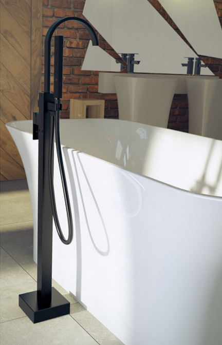 Bateria wannowa wolnostojąca Besco MODERN II czarny mat