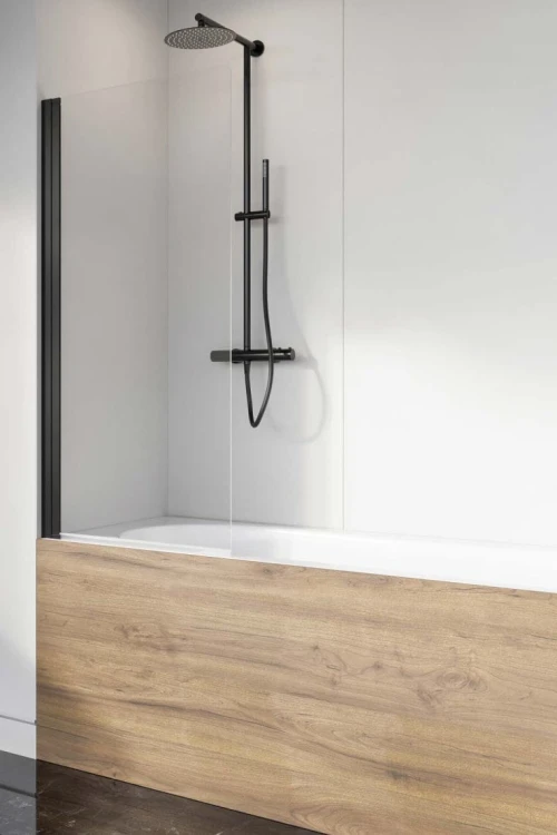 Parawan nawannowy Radaway Nes 8 Black PNJ I lewy przejrzysty