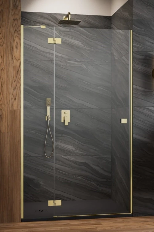 Drzwi prysznicowe Radaway Essenza Brushed Gold DWJ lewe